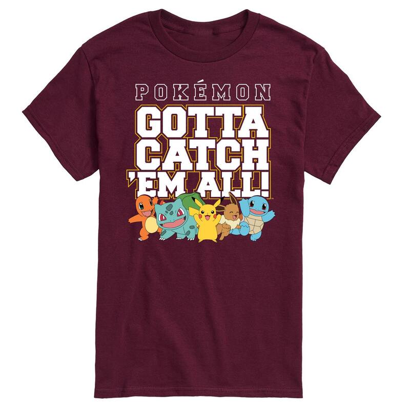 アニメキャラクター メンズ トップス Tシャツ Licensed Character Men's Pok mon Group Tee Red レッド