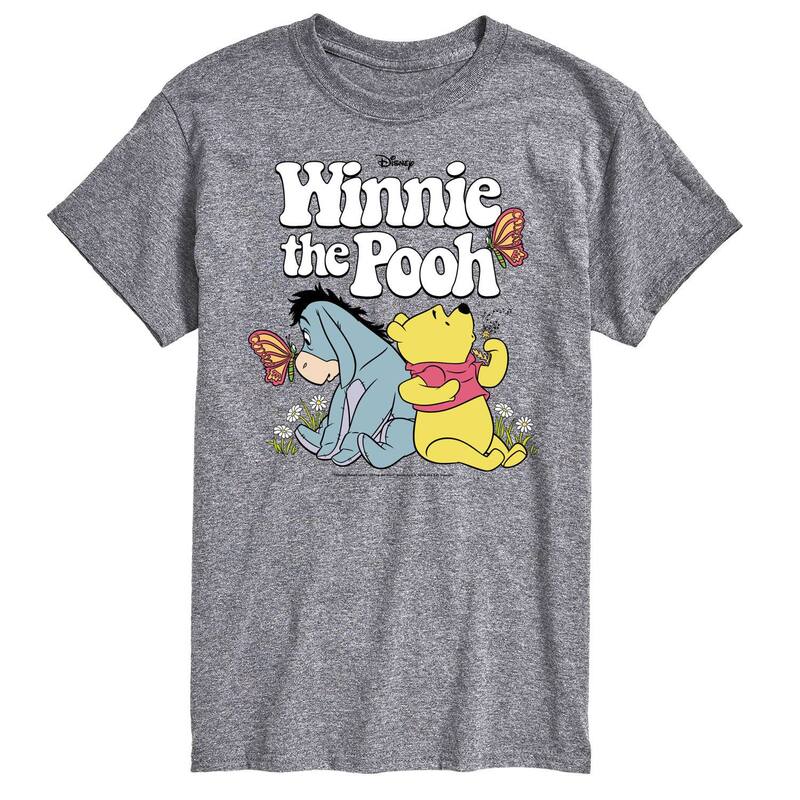 ディズニー メンズ トップス Tシャツ トール グラフィック Disney's Winnie the Pooh Big & Tall Retro Characters Graphic Tee Gray グレー