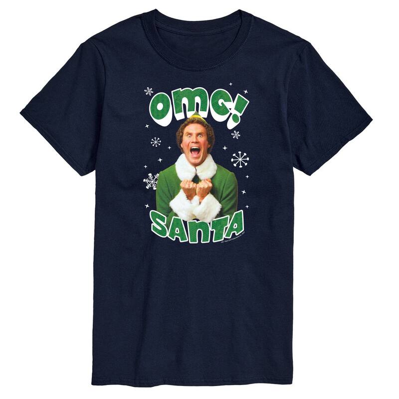 アニメキャラクター メンズ トップス Tシャツ トール グラフィック Licensed Character Big & Tall Elf Omg Santa Elf Graphic Tee Navy ネイビー