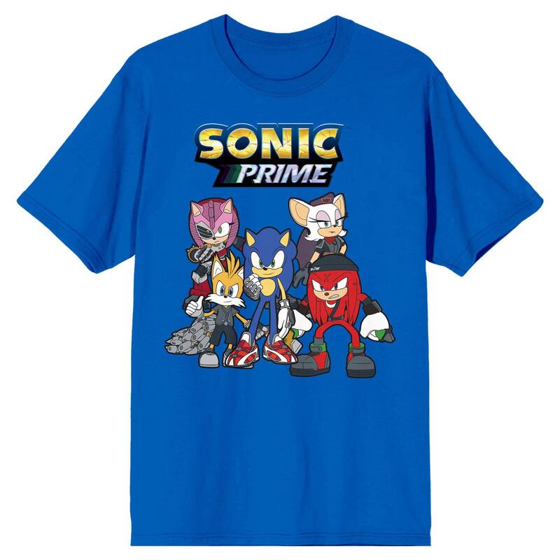 アニメキャラクター メンズ トップス Tシャツ グラフィック Licensed Character Men'sonic Prime Grouportrait Graphic Tee Blue ブルー 6,731円