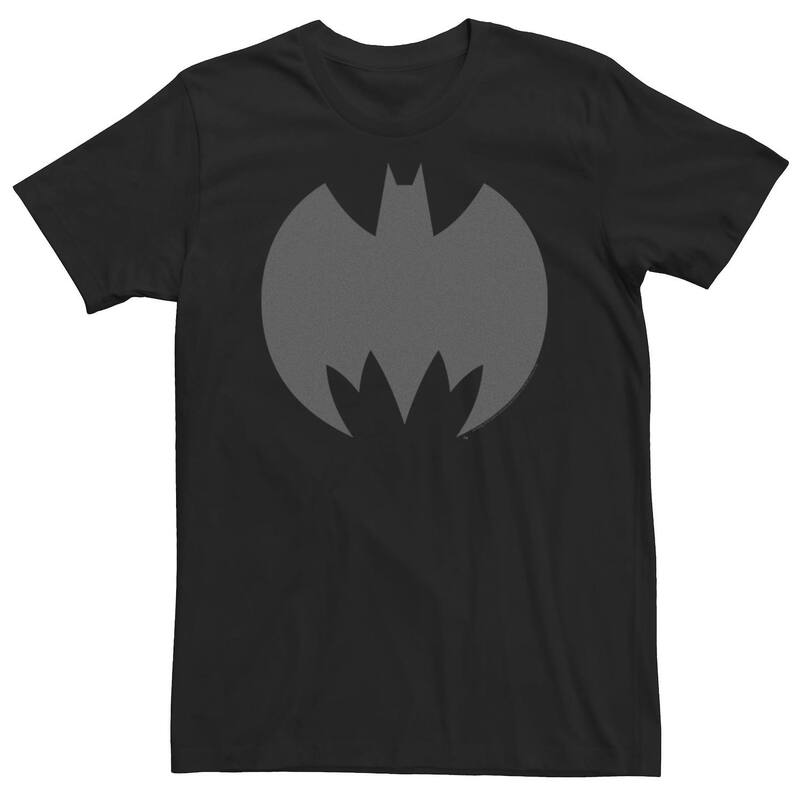 アニメキャラクター メンズ トップス Tシャツ トール ロゴ Licensed Character Big & Tall DComics Batman Large Chest Logo Tee Black ブラック