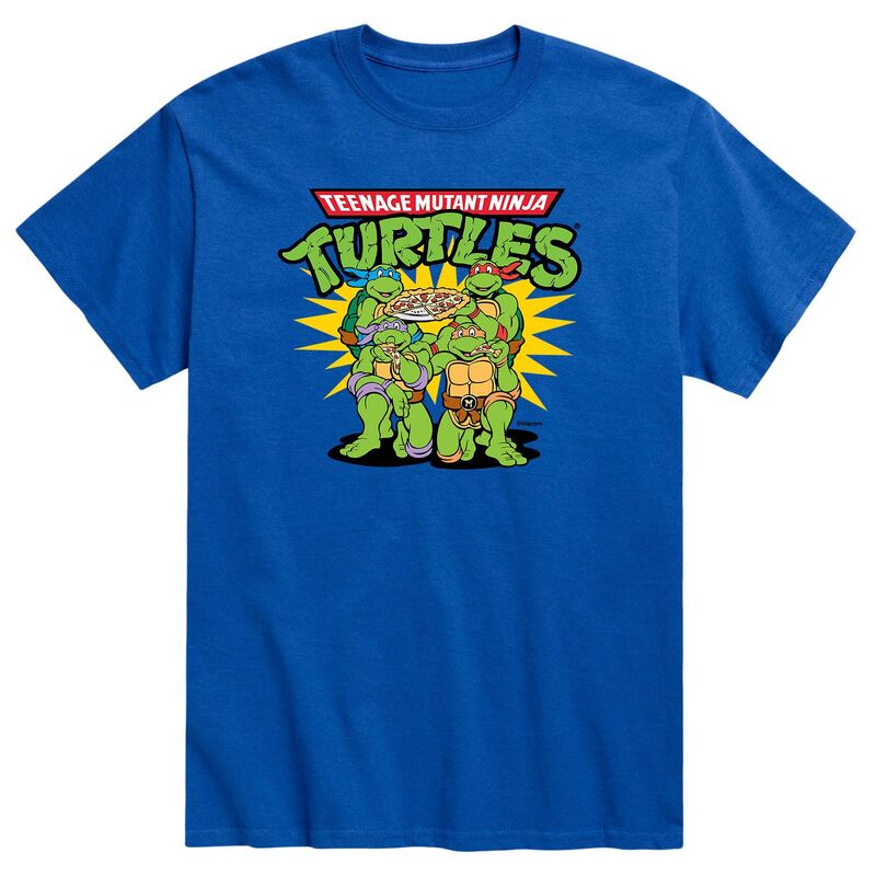 アニメキャラクター メンズ トップス Tシャツ Licensed Character Men's Teenage Mutant Ninja Turtles Pizza Dudes Tee Blue ブルー