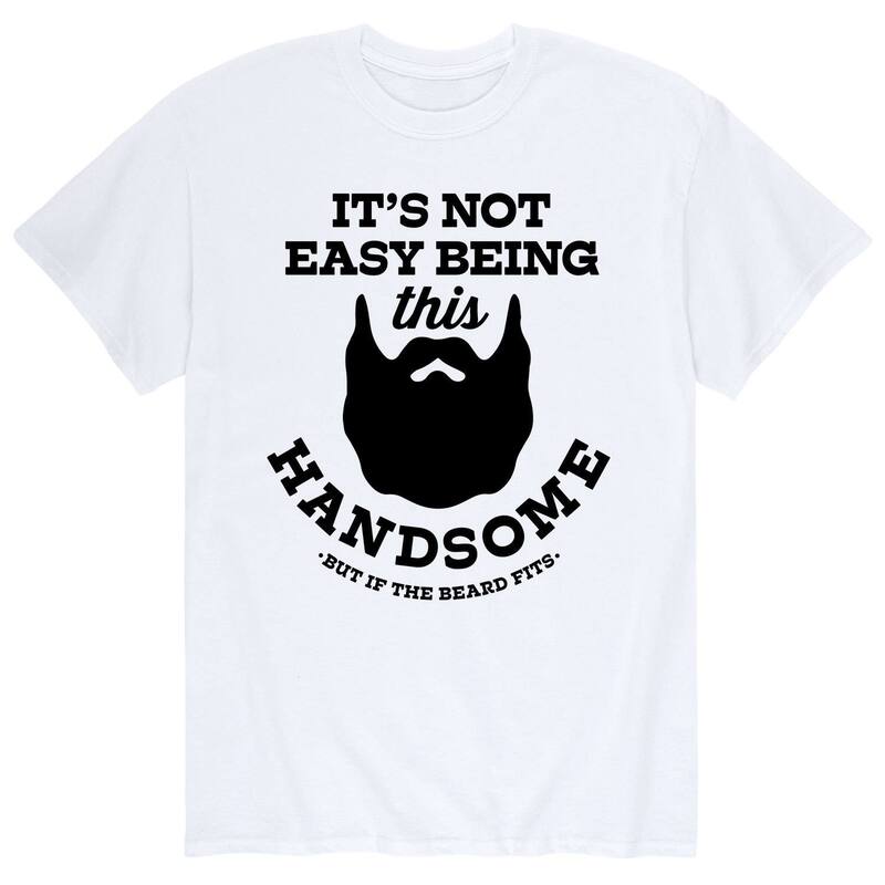 アニメキャラクター メンズ トップス Tシャツ Licensed Character Men's Not Easy Being Handsome Beard Tee White ホワイト