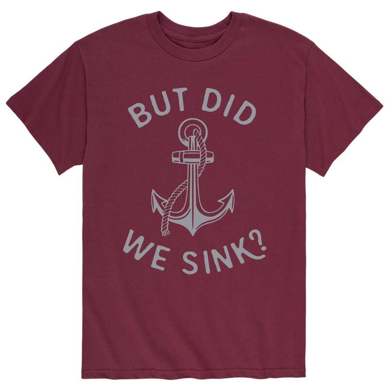 アニメキャラクター メンズ トップス Tシャツ Licensed Character Men's But Did We Sink Tee Red レッド