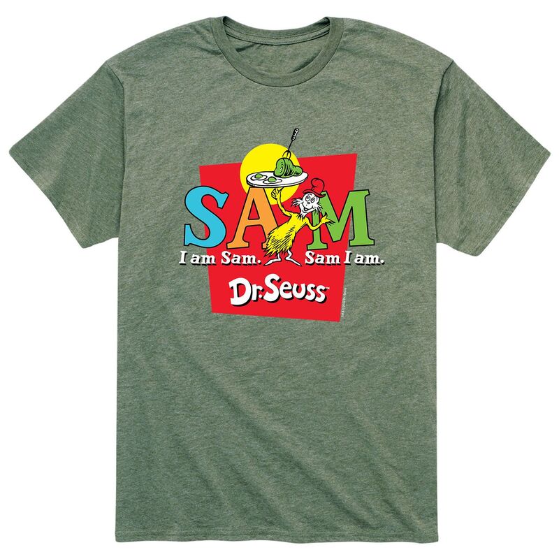 アニメキャラクター メンズ トップス Tシャツ Licensed Character Men's Dr. Seussam I Am Tee Green グリーン