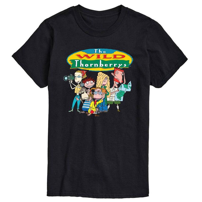 アニメキャラクター メンズ トップス Tシャツ Licensed Character Men's The Wild Thornberrys Tee Black ブラック