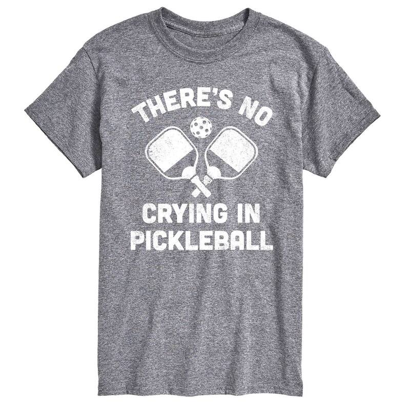 アニメキャラクター メンズ トップス Tシャツ Licensed Character Men's No Crying Pickleball Tee Gray グレー