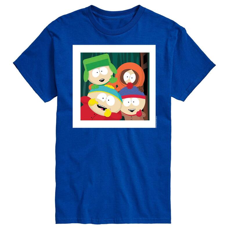 アニメキャラクター メンズ トップス Tシャツ Licensed Character Men'south Park Friends Photo Tee Dark Blue ブルー