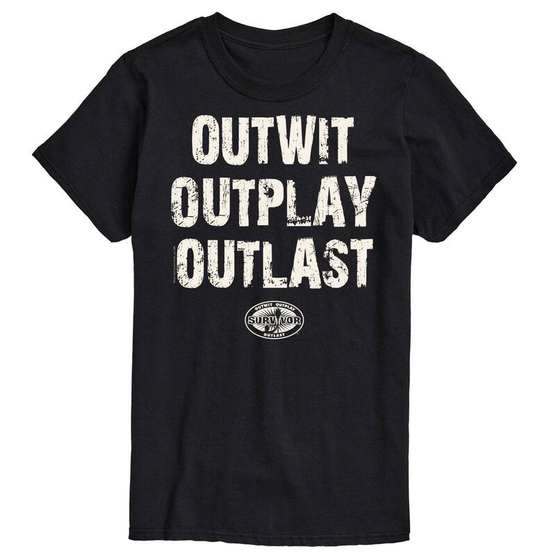 アニメキャラクター メンズ トップス Tシャツ トール グラフィック Licensed Character Big & Tall Survivor Outwit Outplay Outlast Graphic Tee Black ブラック