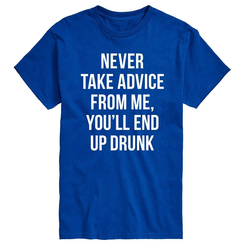 アニメキャラクター メンズ トップス Tシャツ トール グラフィック Licensed Character Big & Tall Never Take Advice Frome Drunk Graphic Tee Blue ブルー