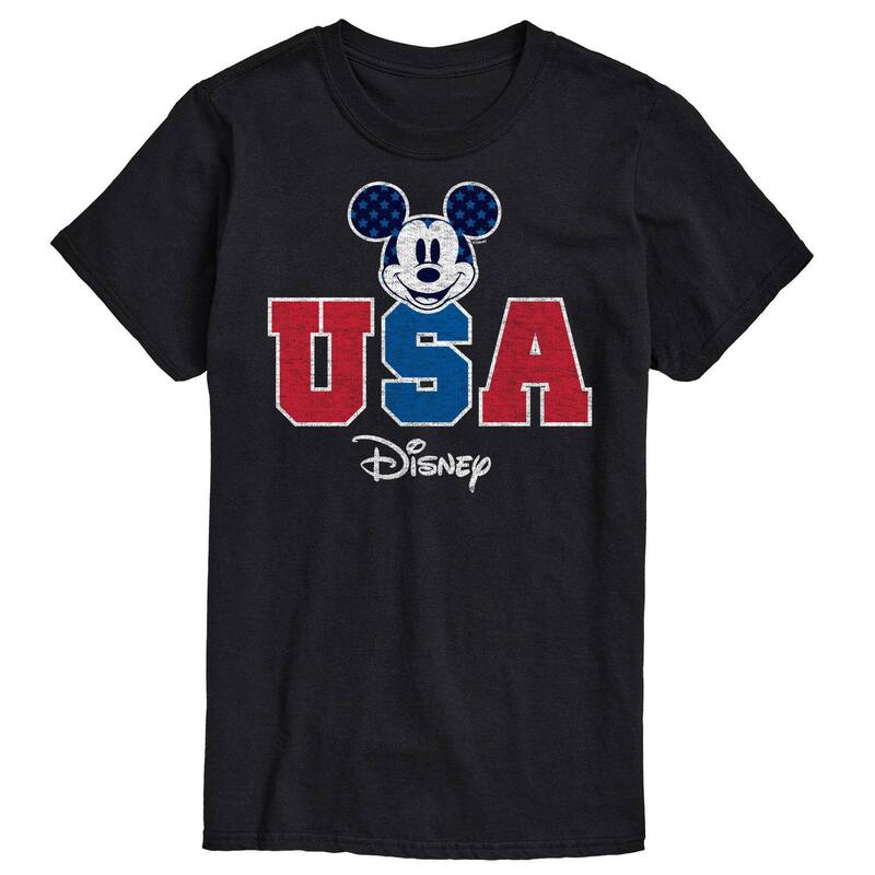 ディズニー メンズ トップス Tシャツ グラフィック Disney's Mickey Mouse Men's USA Graphic Tee Black ブラック