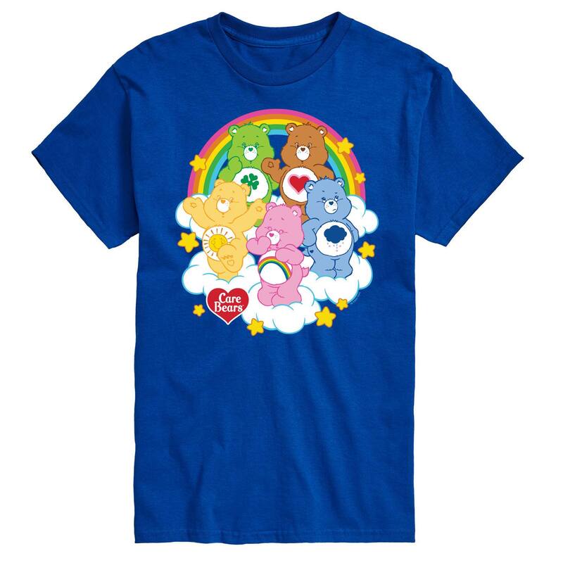 アニメキャラクター メンズ トップス Tシャツ グラフィック Licensed Character Men's Care Bears Group On Cloud Graphic Tee Blue ブルー
