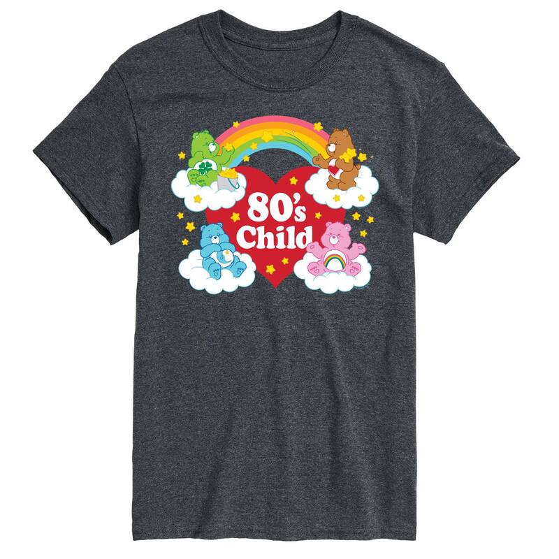 アニメキャラクター メンズ トップス Tシャツ グラフィック Licensed Character Men's Care Bears 80's Child Graphic Tee Gray グレー