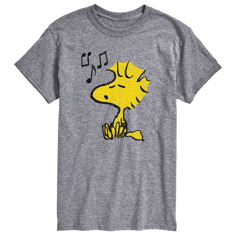アニメキャラクター メンズ トップス Tシャツ グラフィック Licensed Character Men's Peanuts Woodstock Singingraphic Tee Heather Gray グレー