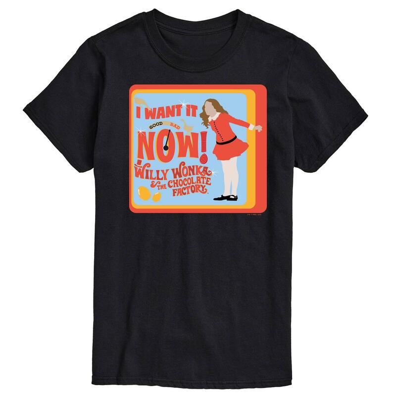アニメキャラクター メンズ トップス Tシャツ グラフィック Licensed Character Men's Willy Wonka Veruca Salt Graphic Tee Black ブラック