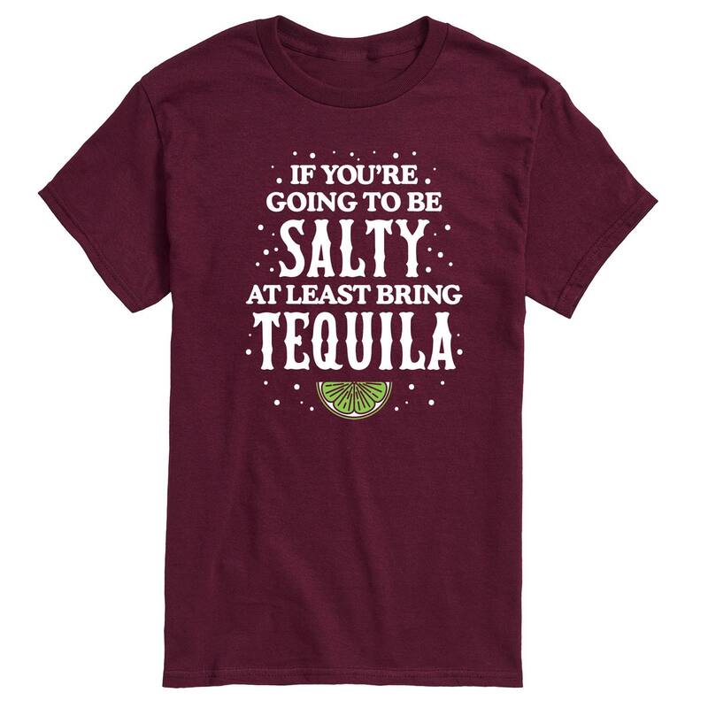 アニメキャラクター メンズ トップス Tシャツ グラフィック Licensed Character Men's Be Salty Bring Tequila Graphic Tee Maroon マルーン