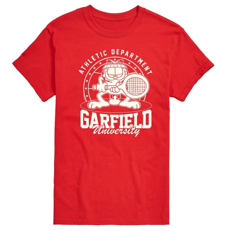 アニメキャラクター メンズ トップス Tシャツ グラフィック Licensed Character Men's Garfield Tennis Graphic Tee Red レッド