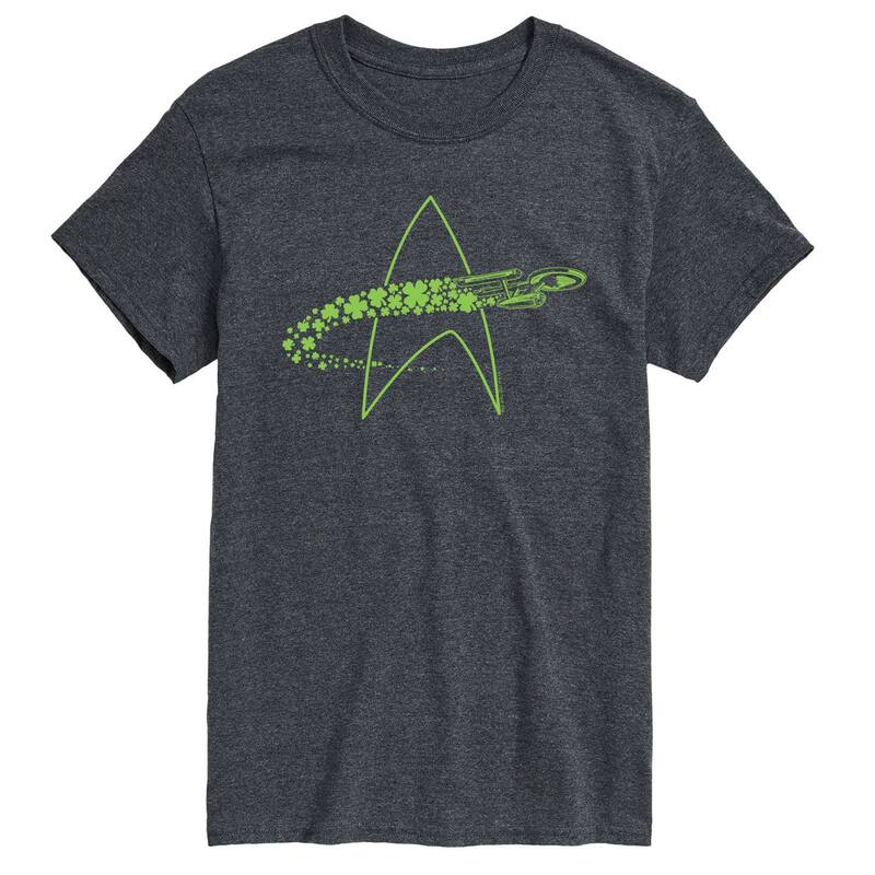 アニメキャラクター メンズ トップス Tシャツ トール グラフィック Licensed Character Big & Tall Star Trek U.S.S. Enterprise Shamrocks Graphic Tee Heather Charcoal チャコール