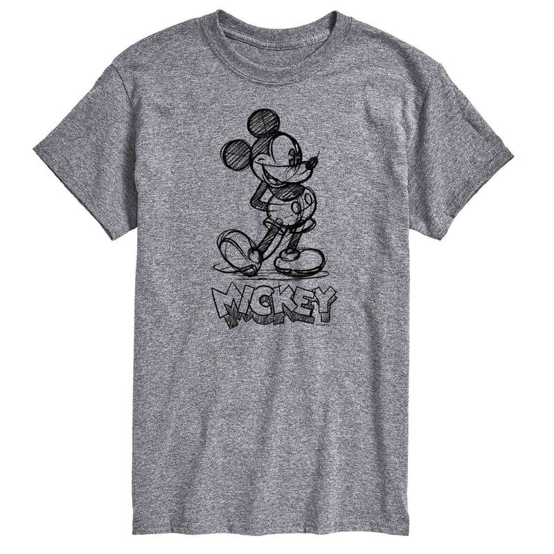 ディズニー メンズ トップス Tシャツ トール グラフィック Disney's Mickey Mouse Big & Tall Sketch Graphic Tee Gray グレー