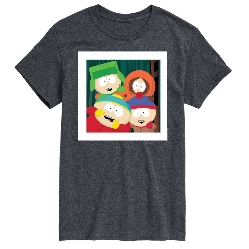 アニメキャラクター メンズ トップス Tシャツ Licensed Character Men'south Park Friends Photo Tee Dark Gray グレー