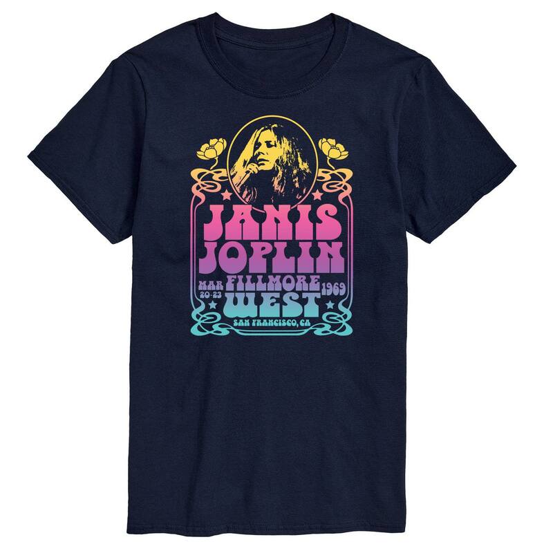 アニメキャラクター メンズ トップス Tシャツ Licensed Character Men's Janis Joplin Fillmore Westee Navy ネイビー