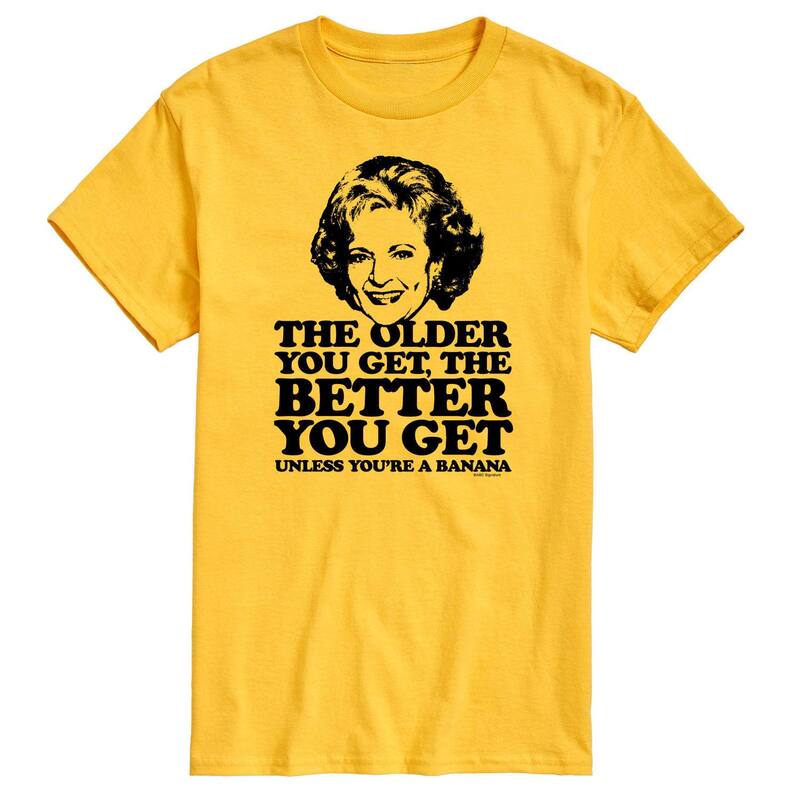 アニメキャラクター メンズ トップス Tシャツ Licensed Character Men's Golden Girls Old You Get Banana Tee Yellow イエロー