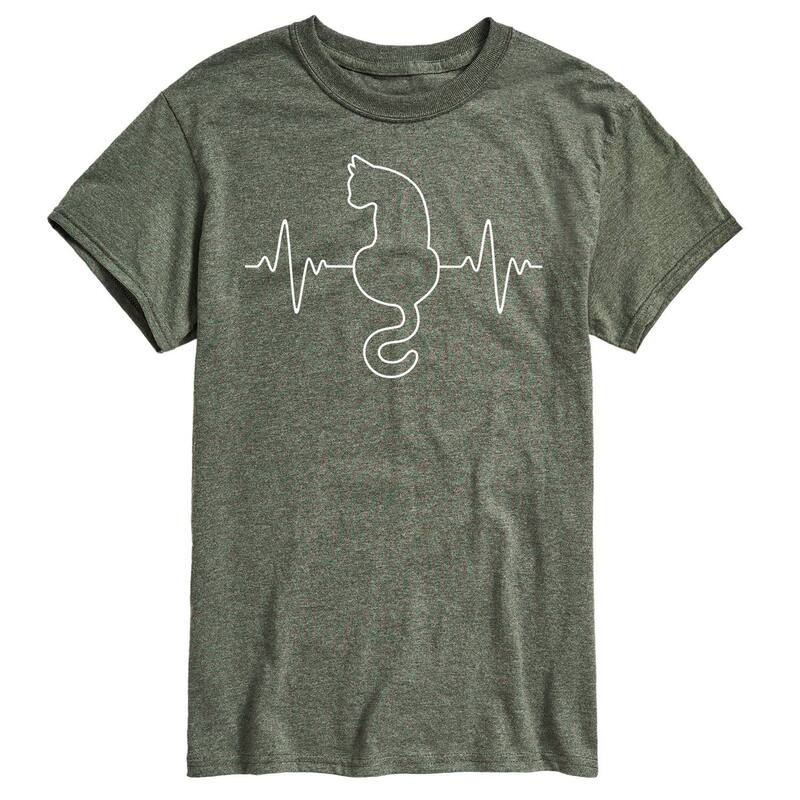 アニメキャラクター メンズ トップス Tシャツ トール グラフィック Licensed Character Big & Tall Cat Heart Beat Chart Graphic Tee Green グリーン