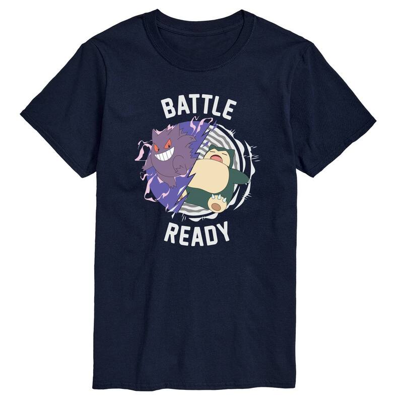 アニメキャラクター メンズ トップス Tシャツ グラフィック Licensed Character Men's Pokemon Gengar & Snorlax Battle Ready Graphic Tee Navy ネイビー