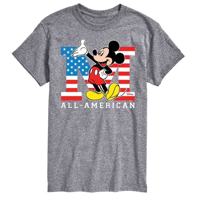 ディズニー メンズ トップス Tシャツ トール グラフィック Disney's Mickey Mouse Big & Tall American Graphic Tee Gray グレー