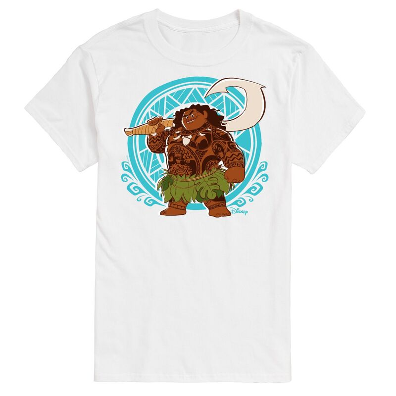 ディズニー メンズ トップス Tシャツ グラフィック Disney's Moana Men's Maui Pattern Graphic Tee White ホワイト