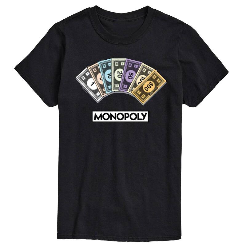 アニメキャラクター メンズ トップス Tシャツ トール グラフィック Licensed Character Big & Tall Monopoly Money Stack Graphic Tee Black ブラック