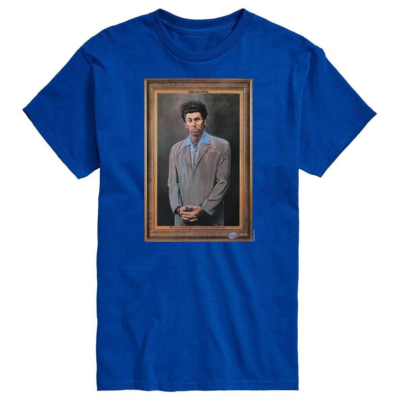 アニメキャラクター メンズ トップス Tシャツ Licensed Character Men'seinfeld Kramer Portraitee Blue ブルー