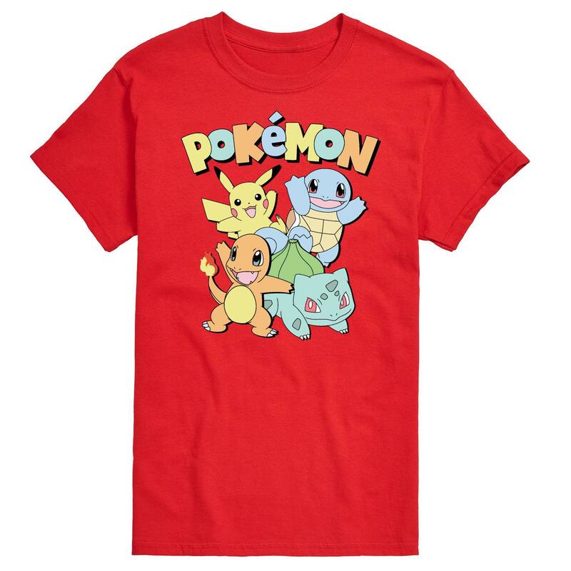 アニメキャラクター メンズ トップス Tシャツ Licensed Character Men's Pokemon Muted Tee Red レッド