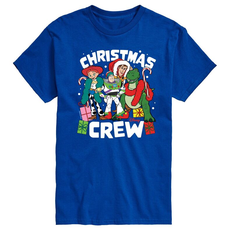 ディズニー ピクサー メンズ トップス Tシャツ グラフィック Disney / Pixar's Toy Story 4 Men's Christmas Crew Graphic Tee Royal Blue ブルー