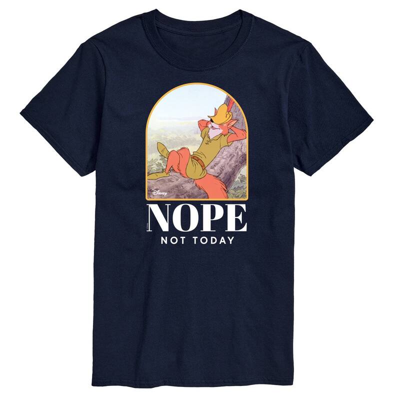 ディズニー メンズ トップス Tシャツ グラフィック Disney's Robin Hood Men's Nope Notoday Graphic Tee Navy ネイビー