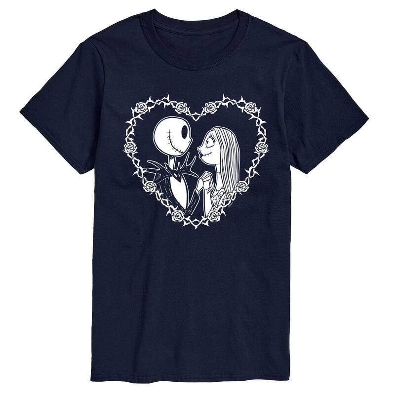 ディズニー メンズ トップス Tシャツ グラフィック Disney's Nightmare Before Christmas Jack Sally Men's Graphic Tee Navy ネイビー
