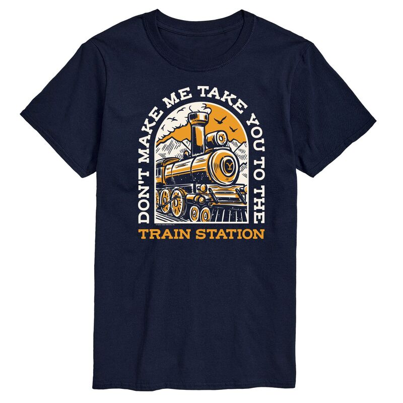 アニメキャラクター メンズ トップス Tシャツ グラフィック Licensed Character Men's Yellowstone Take You Train Station Graphic Tee Navy ネイビー