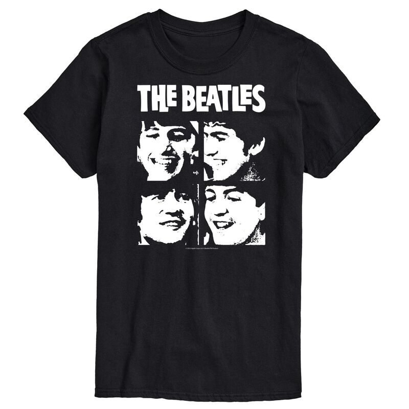 アニメキャラクター メンズ トップス Tシャツ Licensed Character Men's The Beatles Face Grid Tee Black ブラック 6,699円