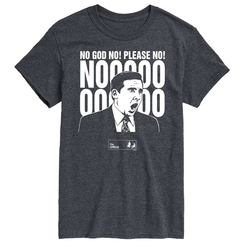 アニメキャラクター メンズ トップス Tシャツ Licensed Character Men's The Office No God Please No Tee Gray グレー