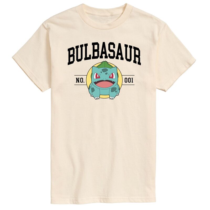 アニメキャラクター メンズ トップス Tシャツ グラフィック Licensed Character Men's Pokemon Bulbasaur No. 1 Graphic Tee Beige ベージュ
