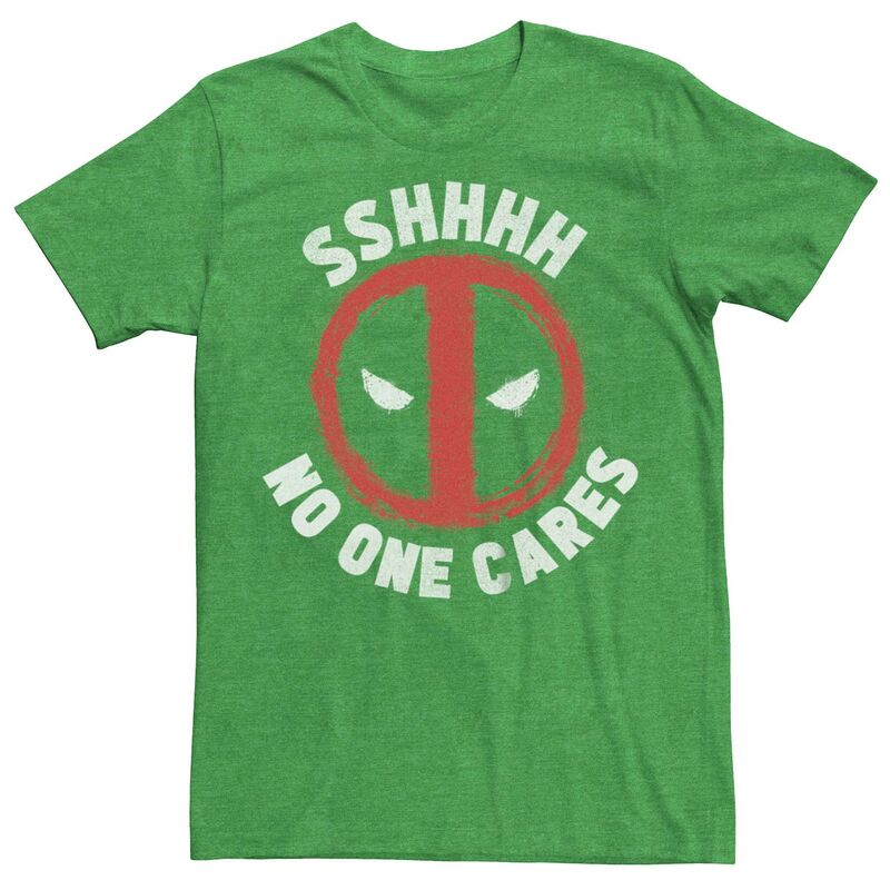 アニメキャラクター メンズ トップス Tシャツ ロゴ グラフィック Licensed Character Men's Marvel Deadpool None Cares Logo Graphic Tee Kelly Heather ヘザー