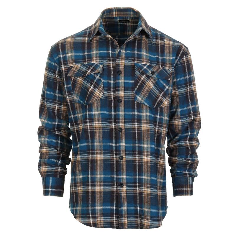 ジョベルティ メンズ トップス Tシャツ コットン Gioberti Men's Plaid Checkered 100% Cotton Brushed Flannel Shirt Cobalt Peach コバルト