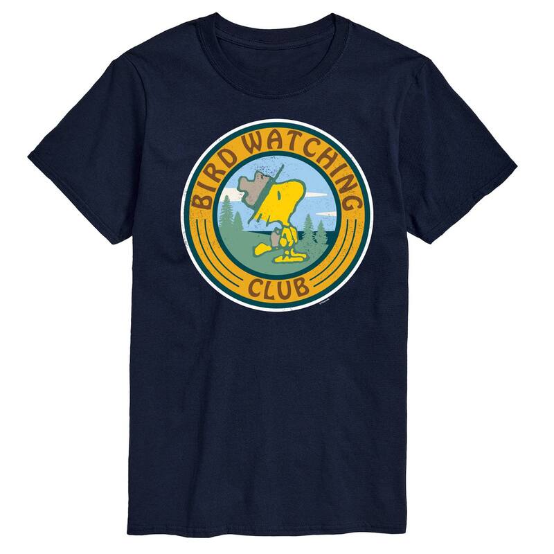 アニメキャラクター メンズ トップス Tシャツ グラフィック Licensed Character Men's Peanuts Bird Watchingraphic Tee Navy ネイビー