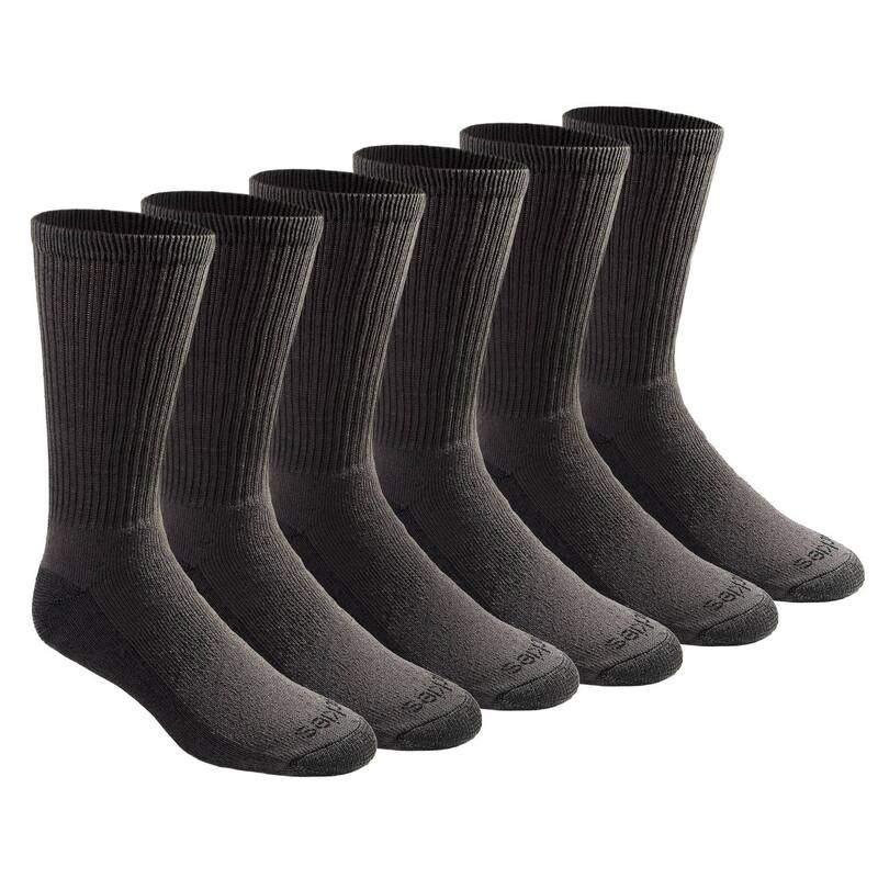 ディッキーズ メンズ アンダーウェア 靴下 Men's Dickies 6-pack Dri-Tech Comfort Moisture-Control Crew Socks Charcoal チャコール