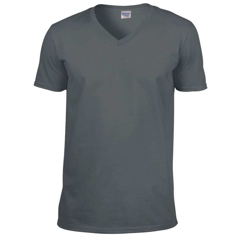 ギルダン メンズ トップス ティーシャツ Vのど首 Gildan Mensoft Style V-Neck Short Sleeve T-Shirt Charcoal 暗灰色 トップス-メンズファッション-Tシャツ・カットソー