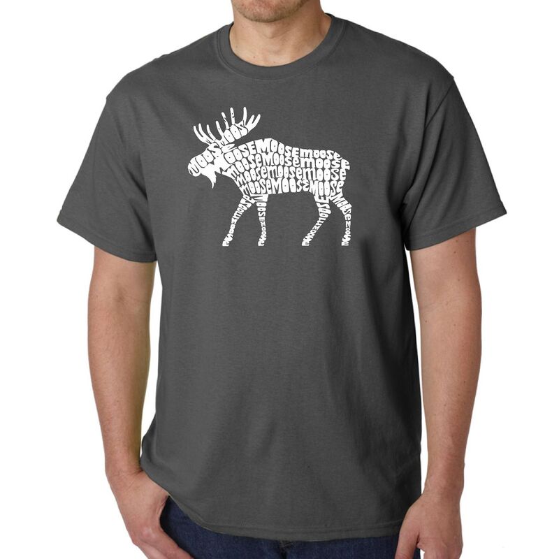 エルエーポップアート メンズ トップス Tシャツ LA Pop Art Moose - Men's Word Art-shirt Grey グレー