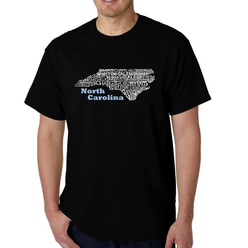 エルエーポップアート メンズ トップス Tシャツ LA Pop Art North Carolina - Men's Word Art-shirt Black ブラック｜ReVida 店