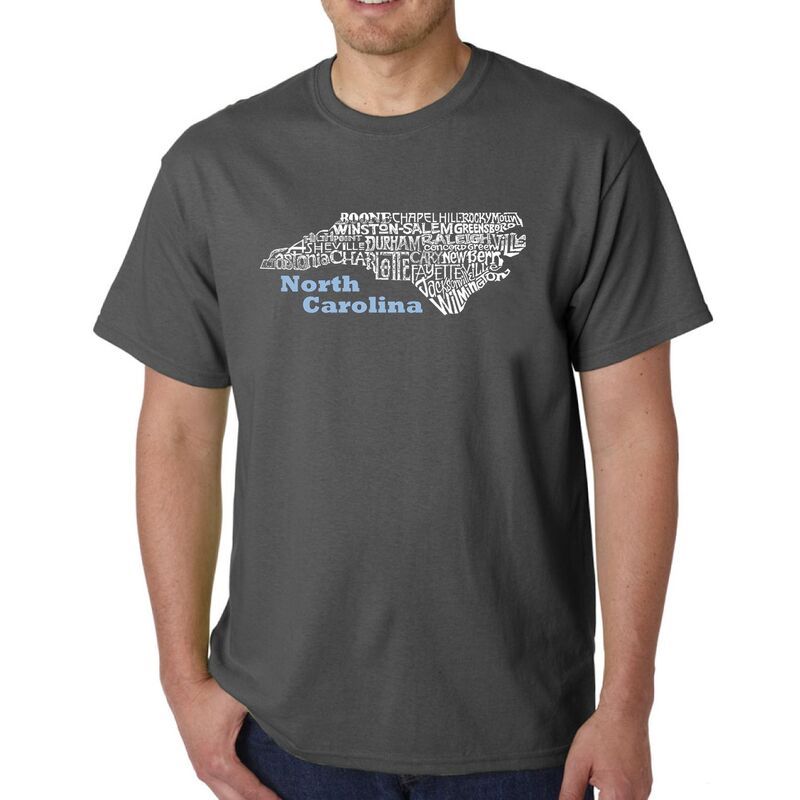 エルエーポップアート メンズ トップス Tシャツ LA Pop Art North Carolina - Men's Word Art-shirt Grey グレー