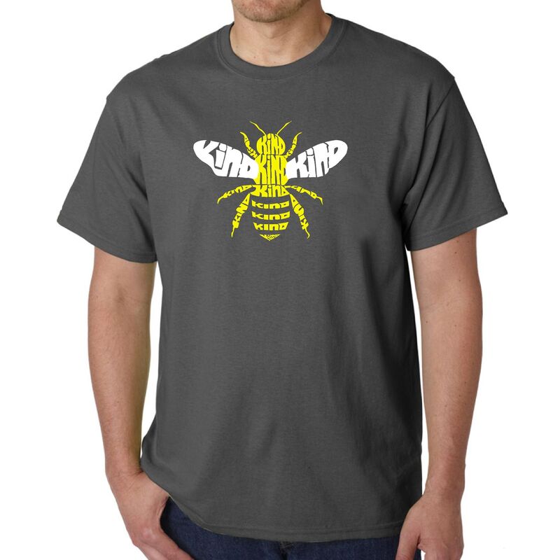 エルエーポップアート メンズ トップス Tシャツ LA Pop Art Bee Kind - Men's Word Art-shirt Grey グレー