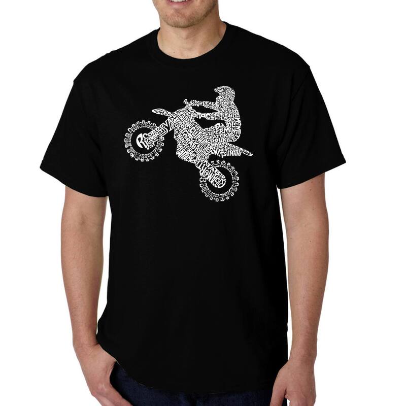 エルエーポップアート メンズ トップス Tシャツ LA Pop Art Freestyle Motocross - FMX- Men's Word Art-shirt Black ブラック｜ReVida 店